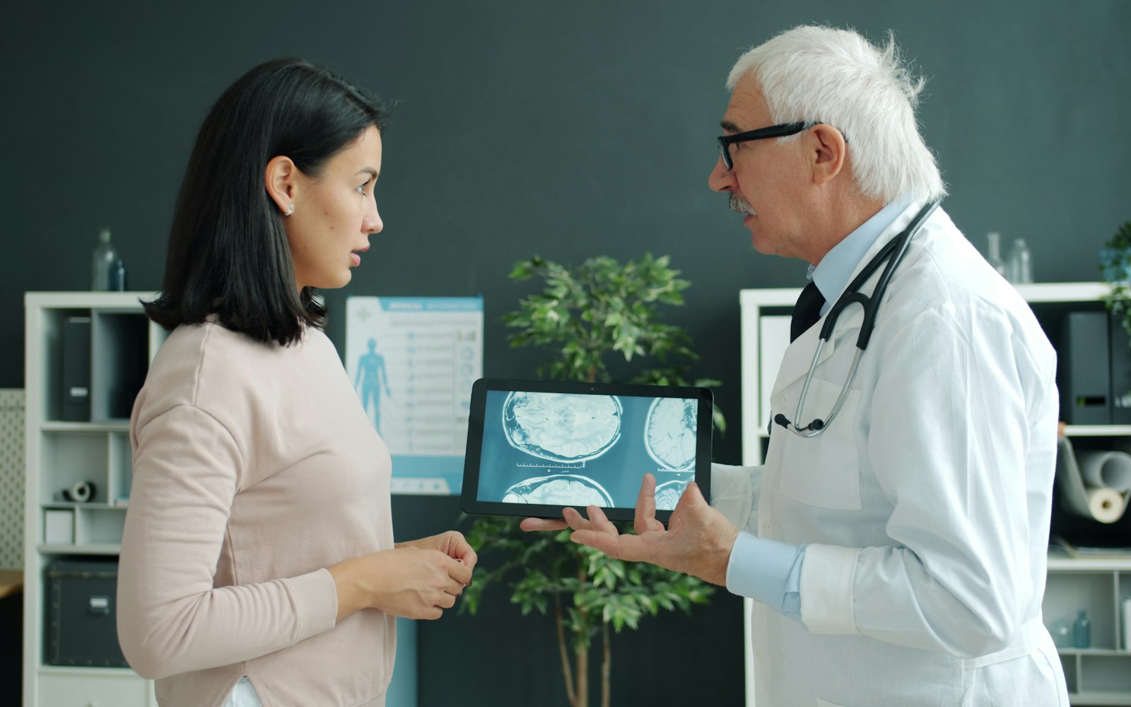 Reviewing a patient's exam results